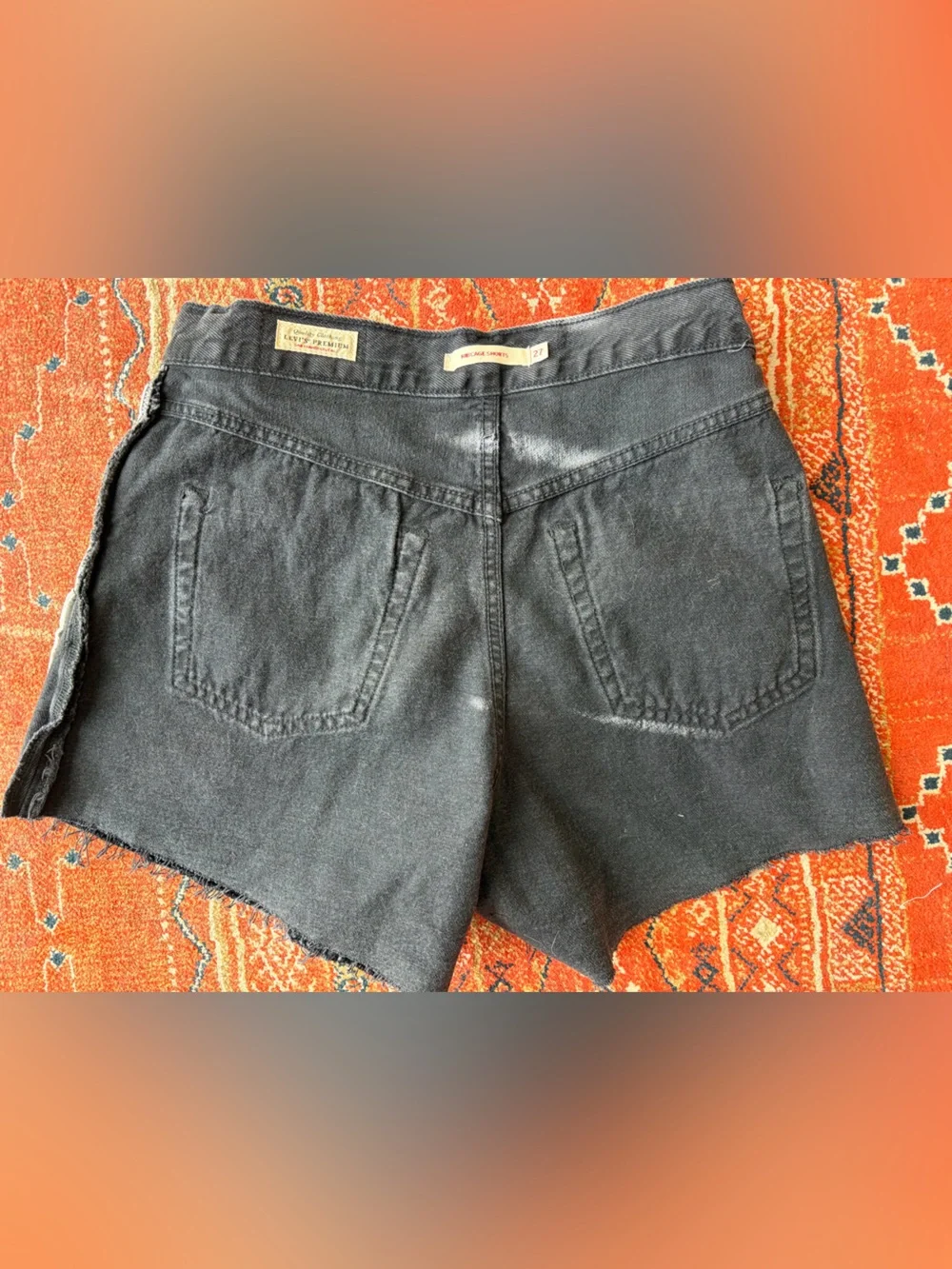 Levi's Black Denim Ribcage Shorts